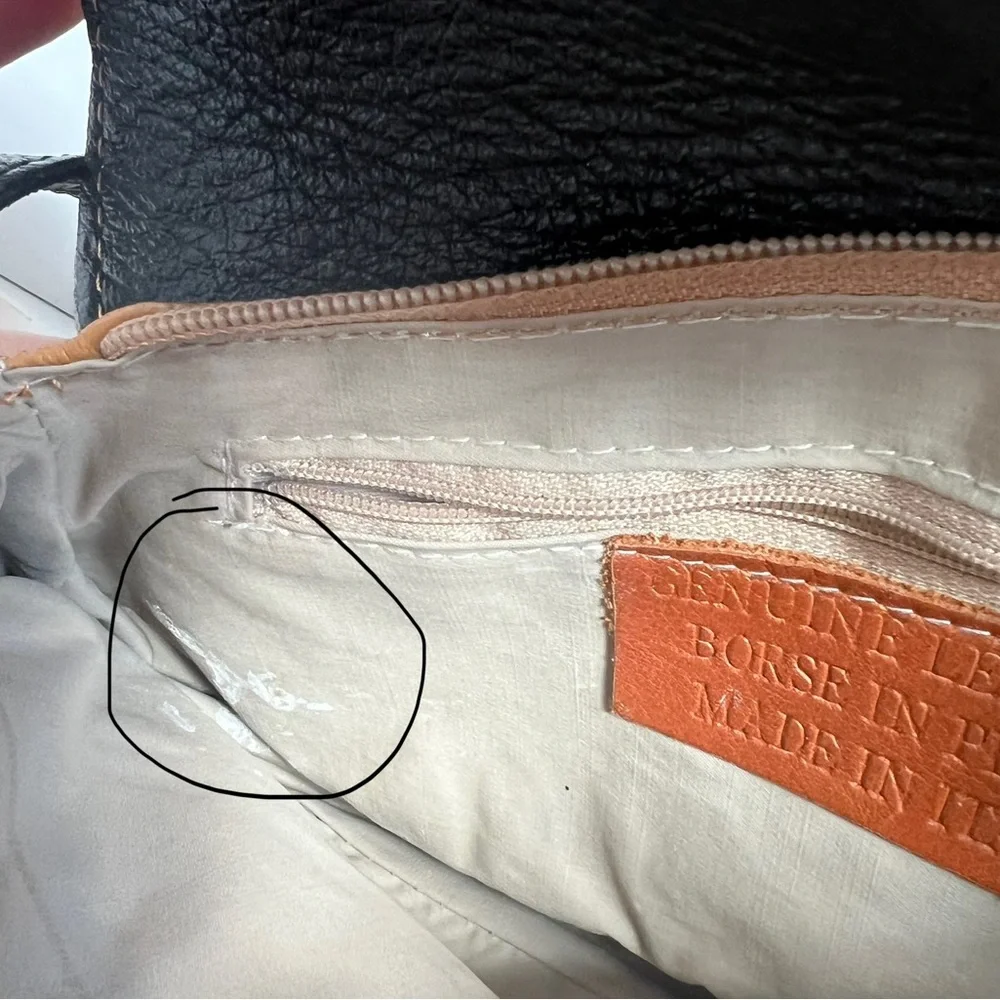 Borse In Pelle Pebbled Leather Orange Cognac Asymmetric Saddle Shoulder Bag - Picture 8 of 13